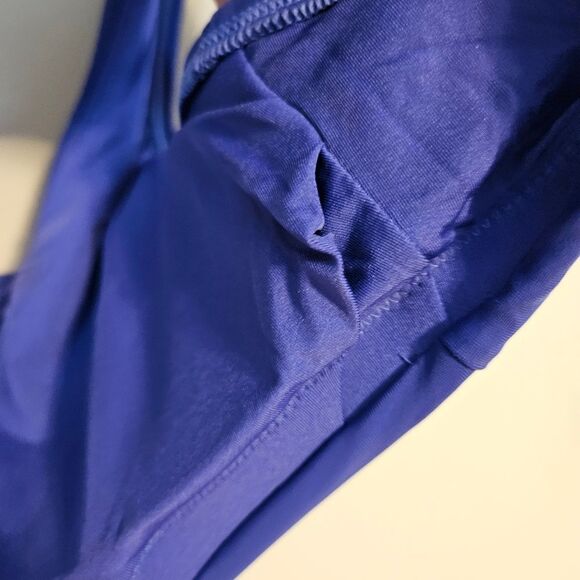 Andie Bathing Suit The Caledonia Top Bikini Lapis Criss Cross Back Neutral Solid - Picture 6 of 12